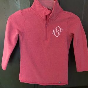 Marley Lilly girls quarter zip with nBf monogram youth extra small